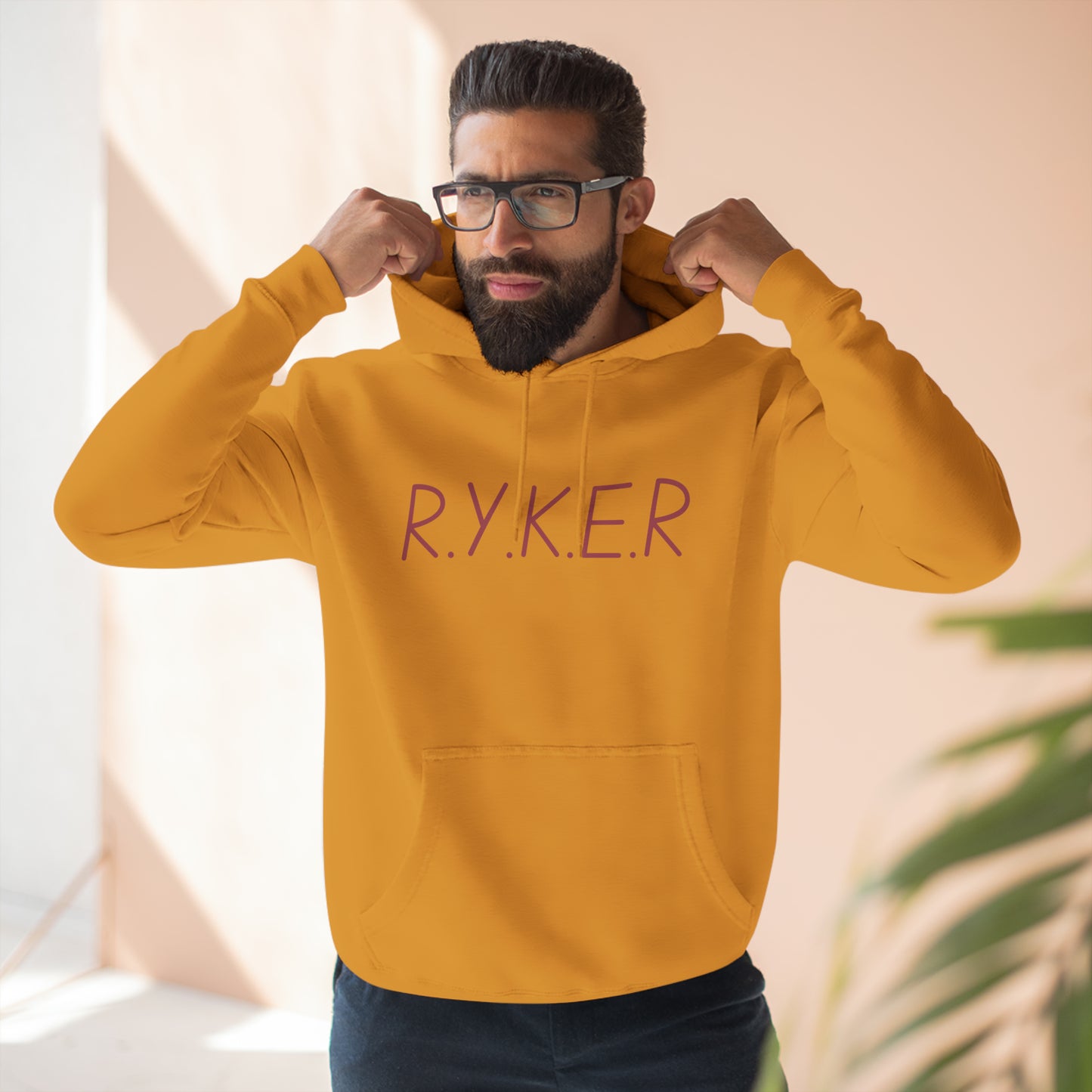 RYKER Christian Marron Letters Hoodie