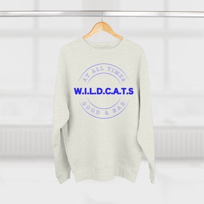 Wildcats Christian Blue Letters & Picture Crewneck