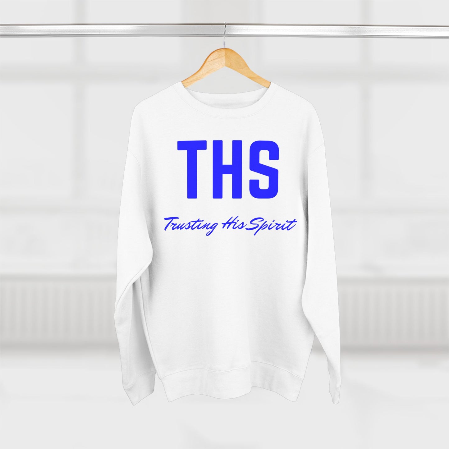 Adult THS Christian Blue Letters Crewneck