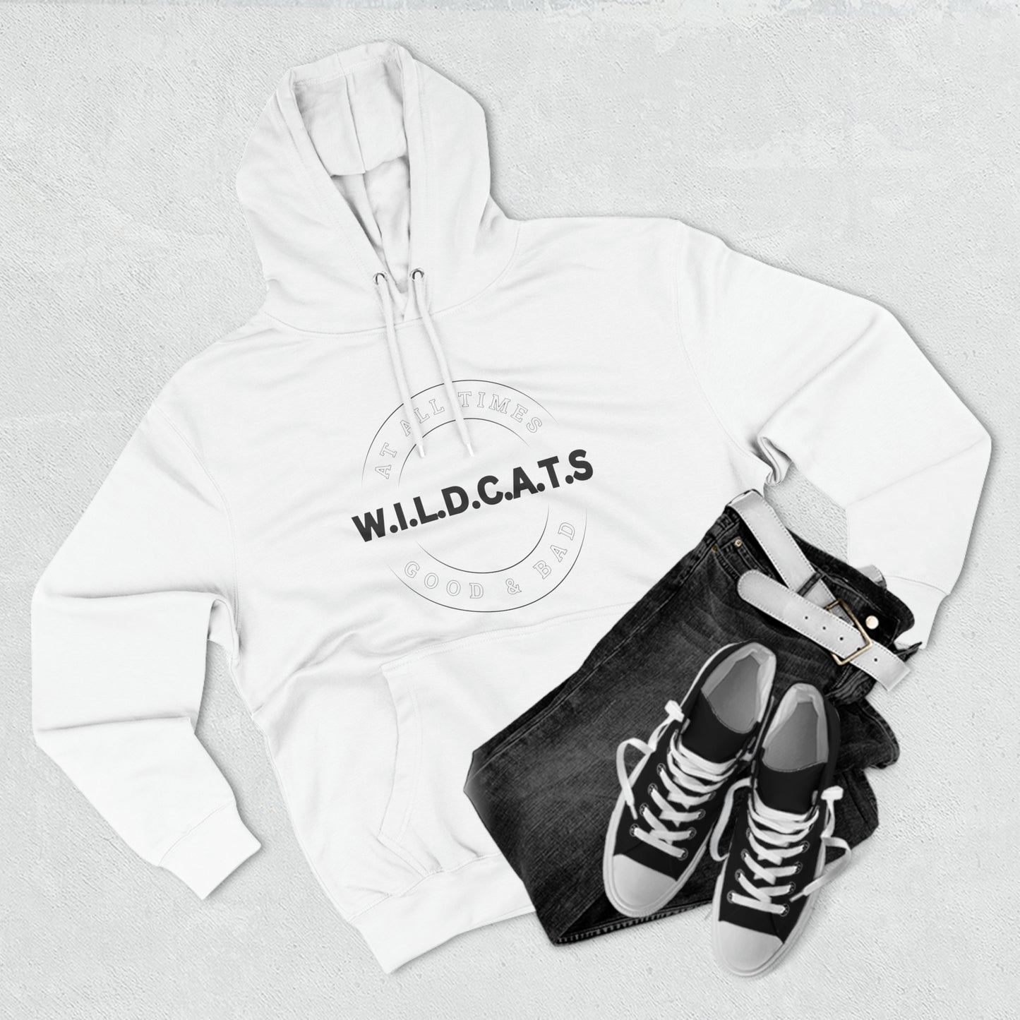 Wildcats Christian Black Letters & Picture Hoodie