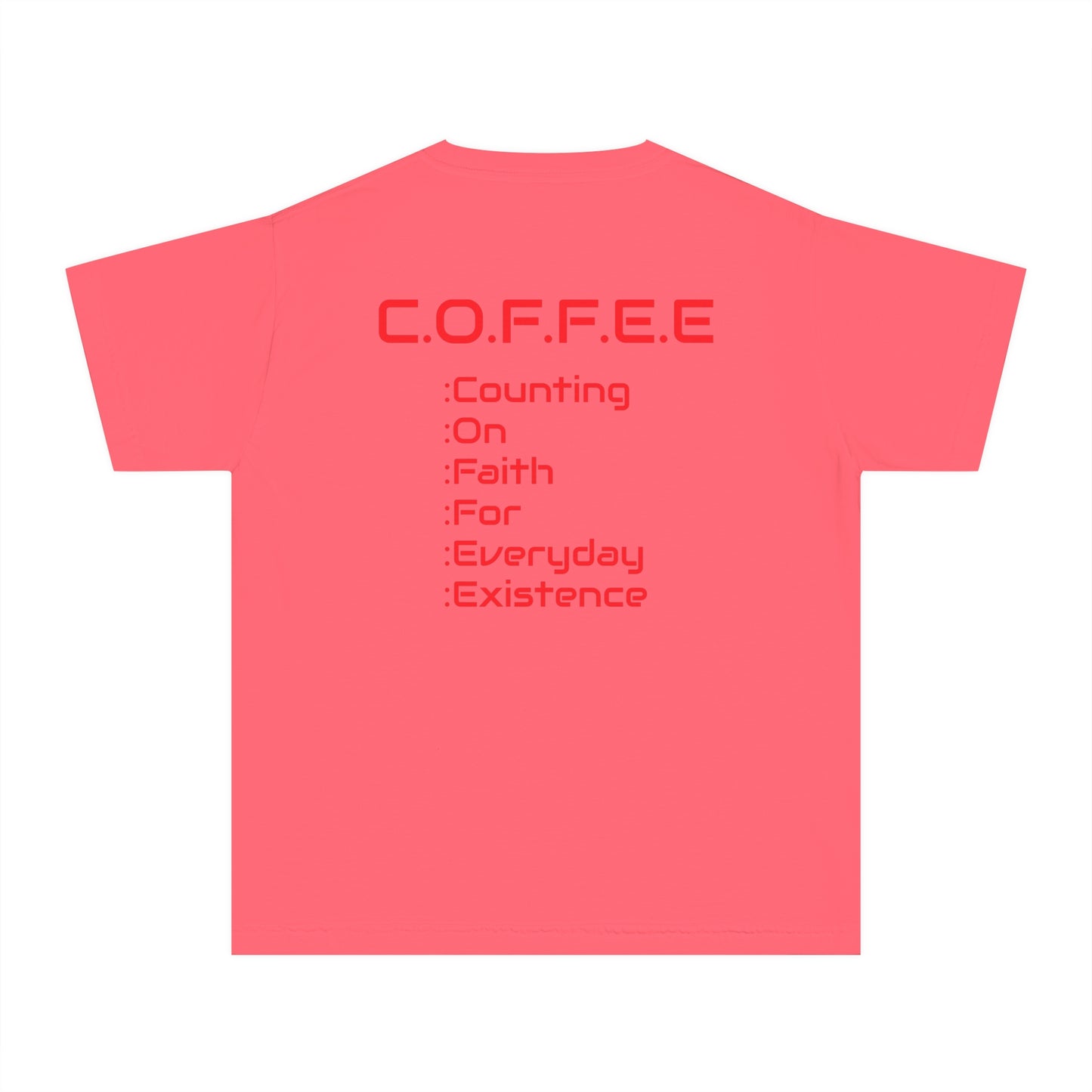 Youth Adult Coffee Christian Red Words Only