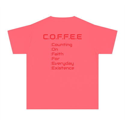 Youth Adult Coffee Christian Red Words Only