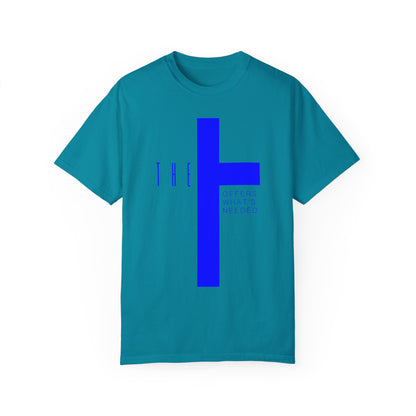 Adult T-Town Christian Blue Letters & Cross