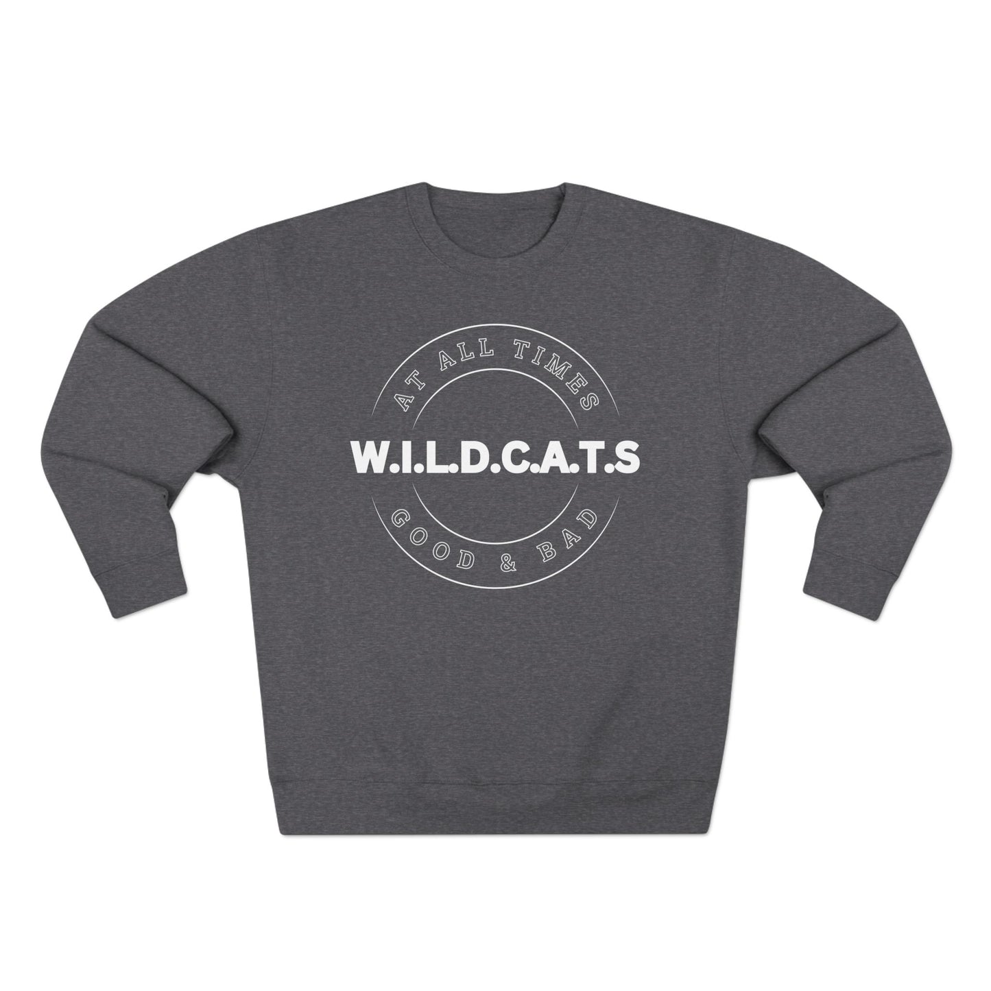 Wildcats Christian White Letters & Picture Crewneck