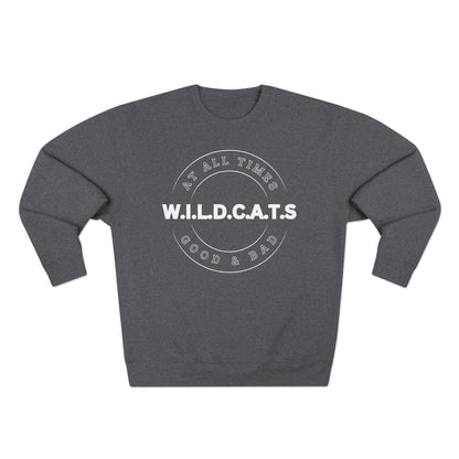 Wildcats Christian White Letters & Picture Crewneck