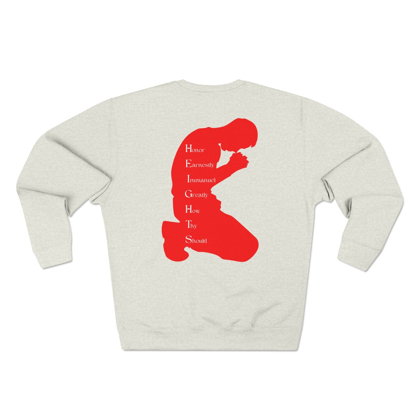 Heights Christian Red Letters & Image Crewneck