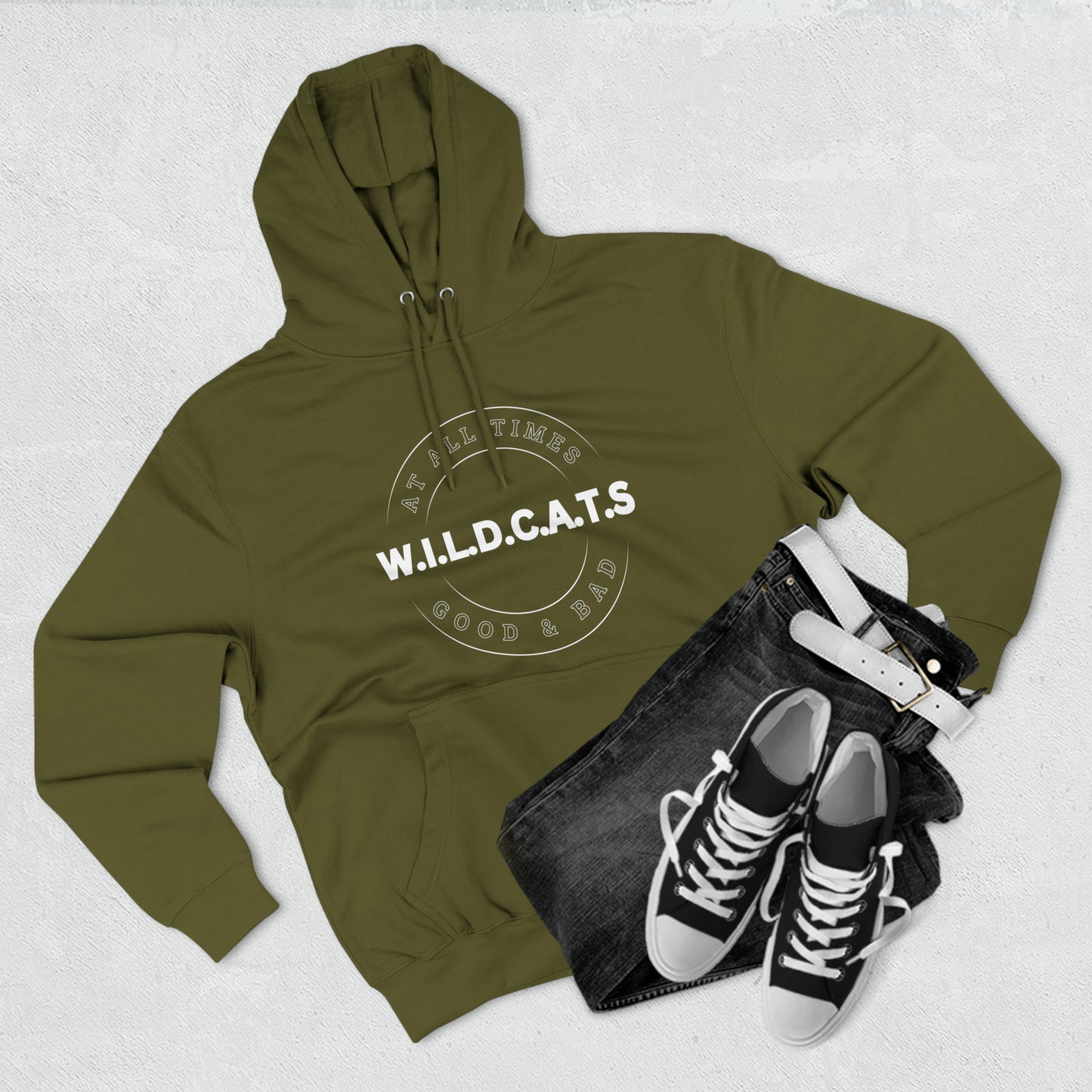 Wildcats Christian White Letters & Picture Hoodie