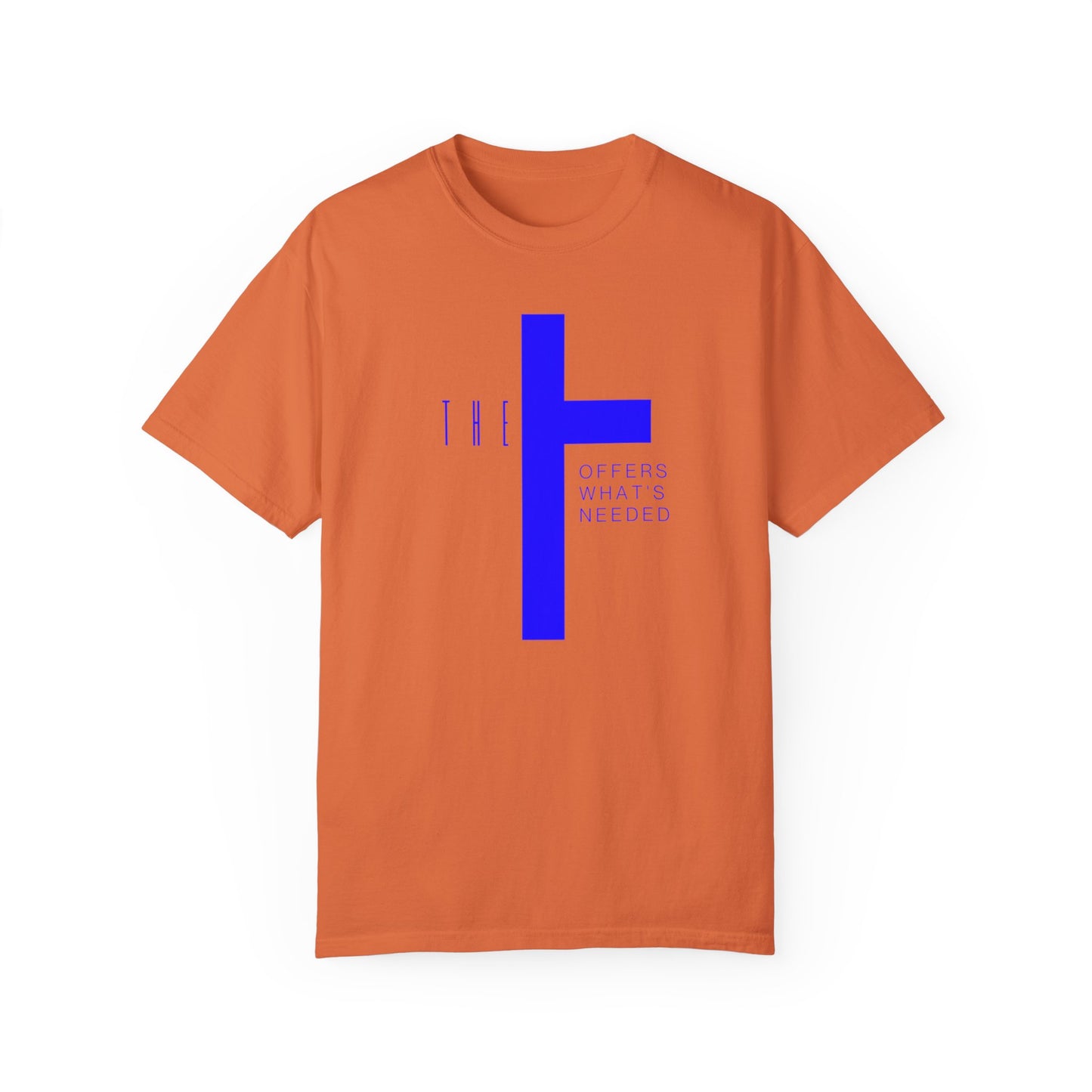 Adult T-Town Christian Blue Letters & Cross