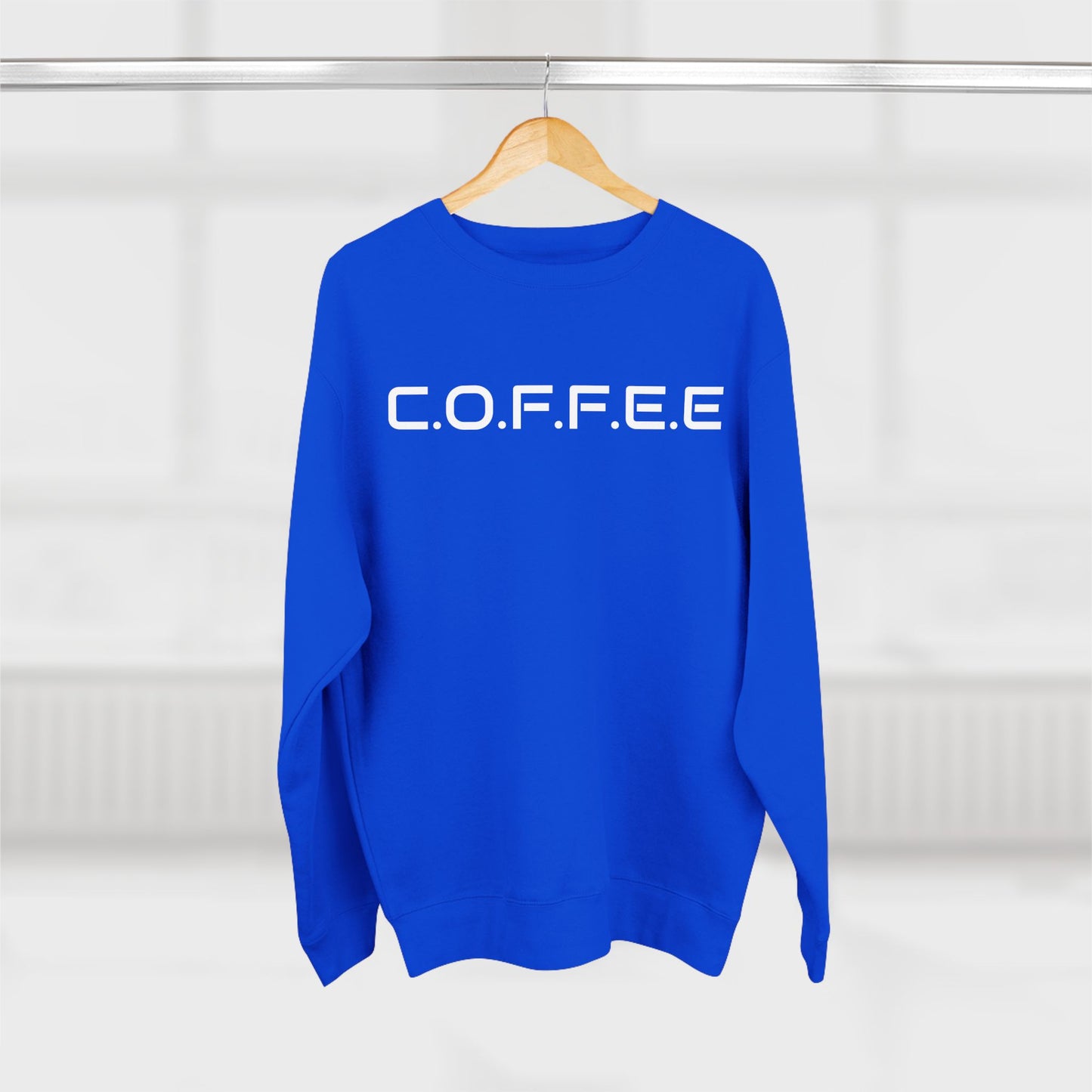 Adult Coffee Christian White Words Only Crewneck