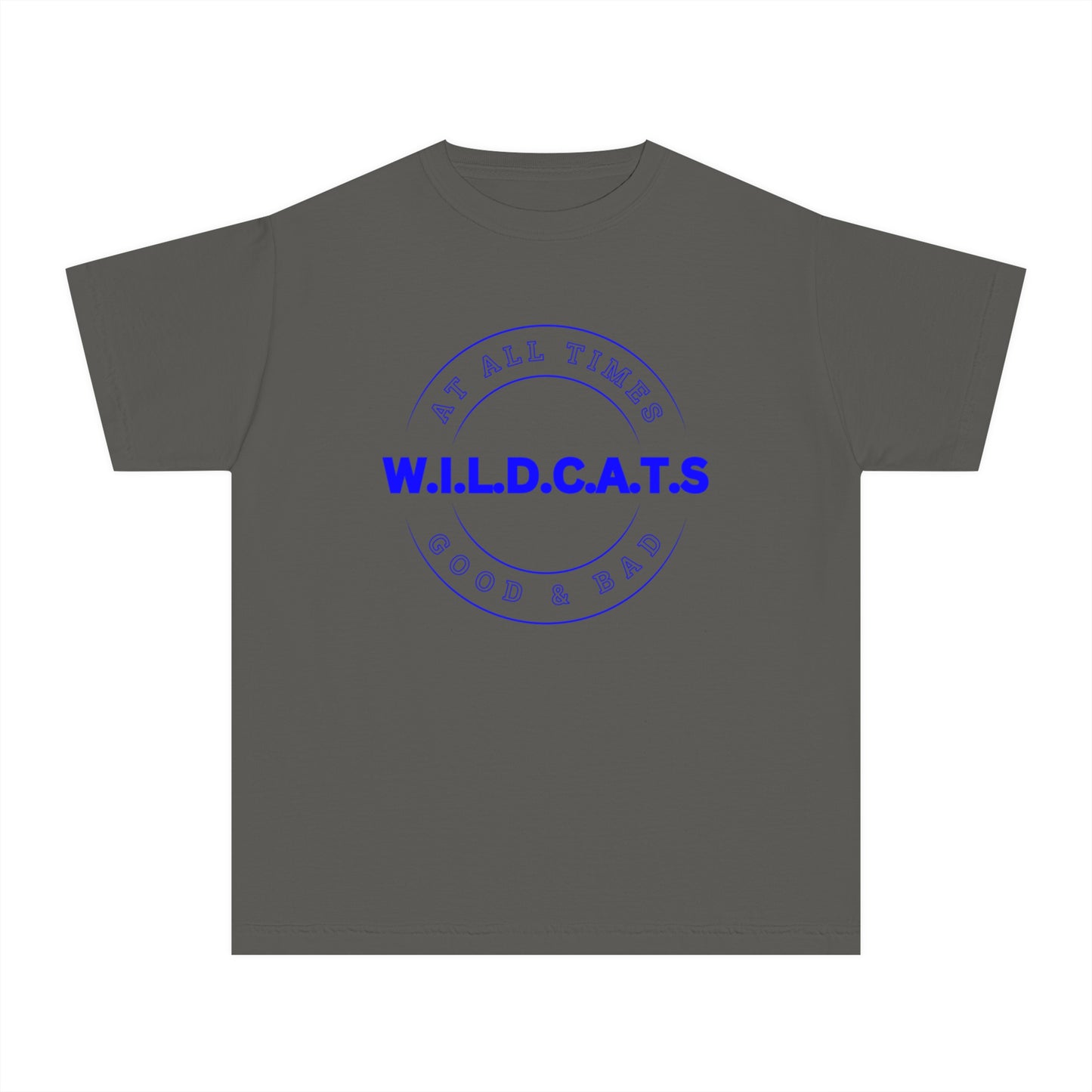 Youth Wildcats Christian Blue Letters & Picture