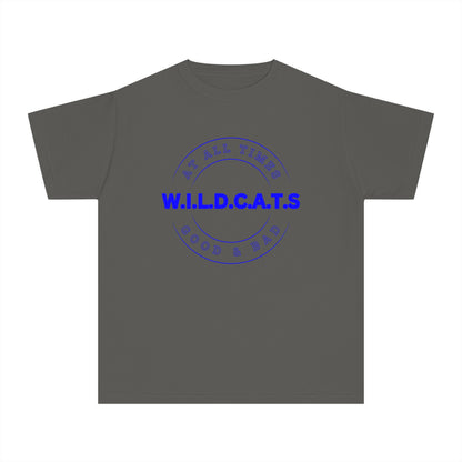 Youth Wildcats Christian Blue Letters & Picture