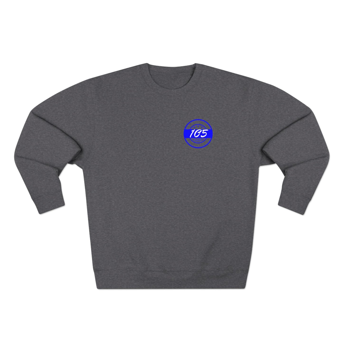 Adult 105 Christian Blue and White Letters Crewneck