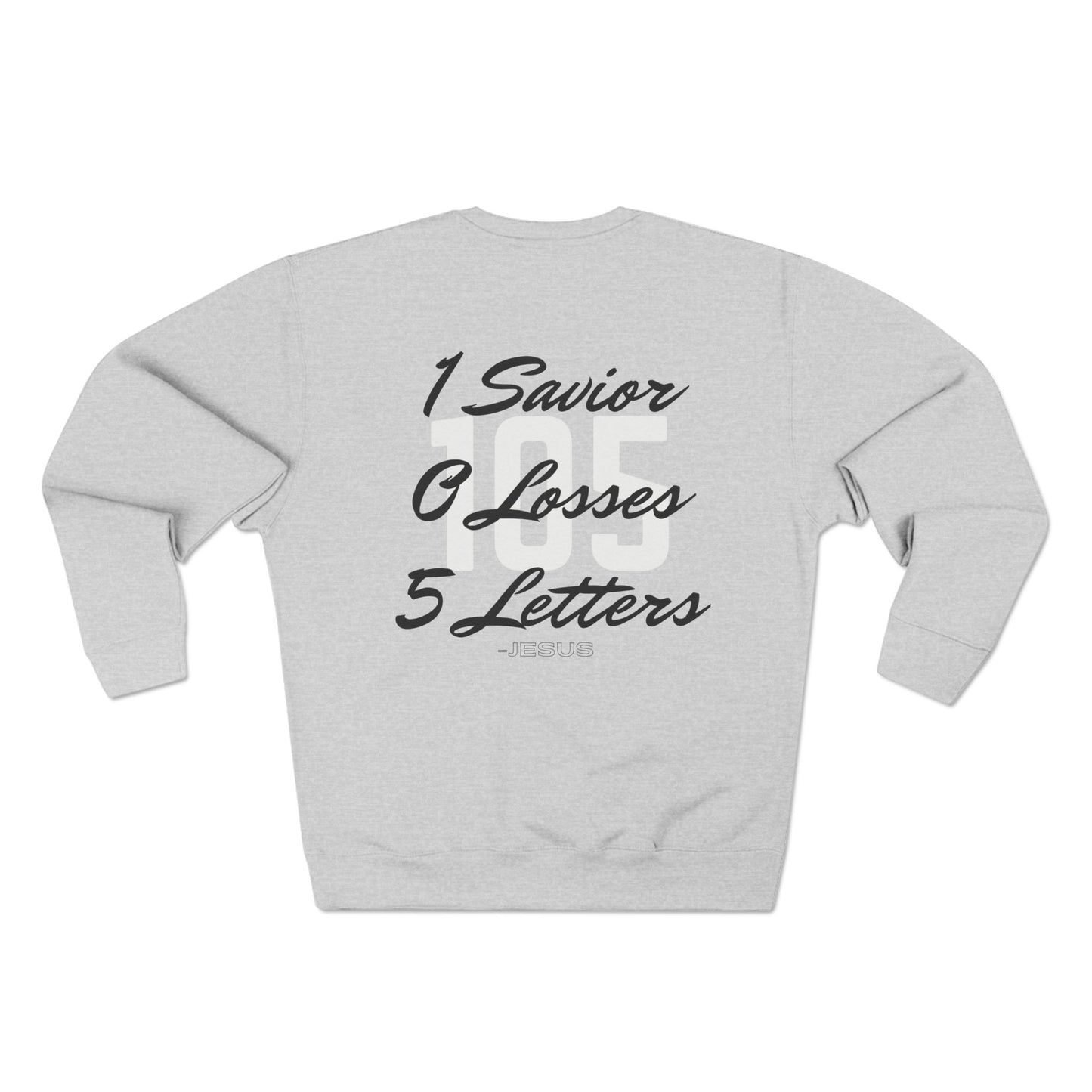 Adult 105 Christian Black and White Letters Crewneck