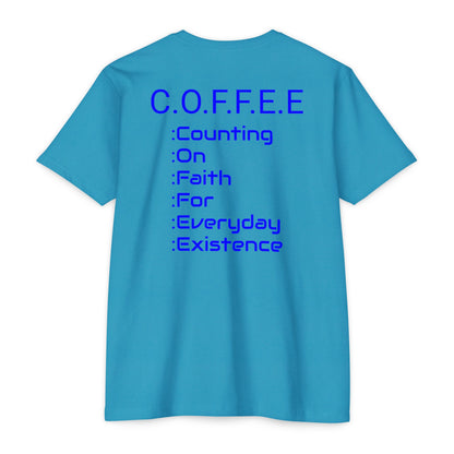 Adult Coffee Christian Blue Words Only Blended