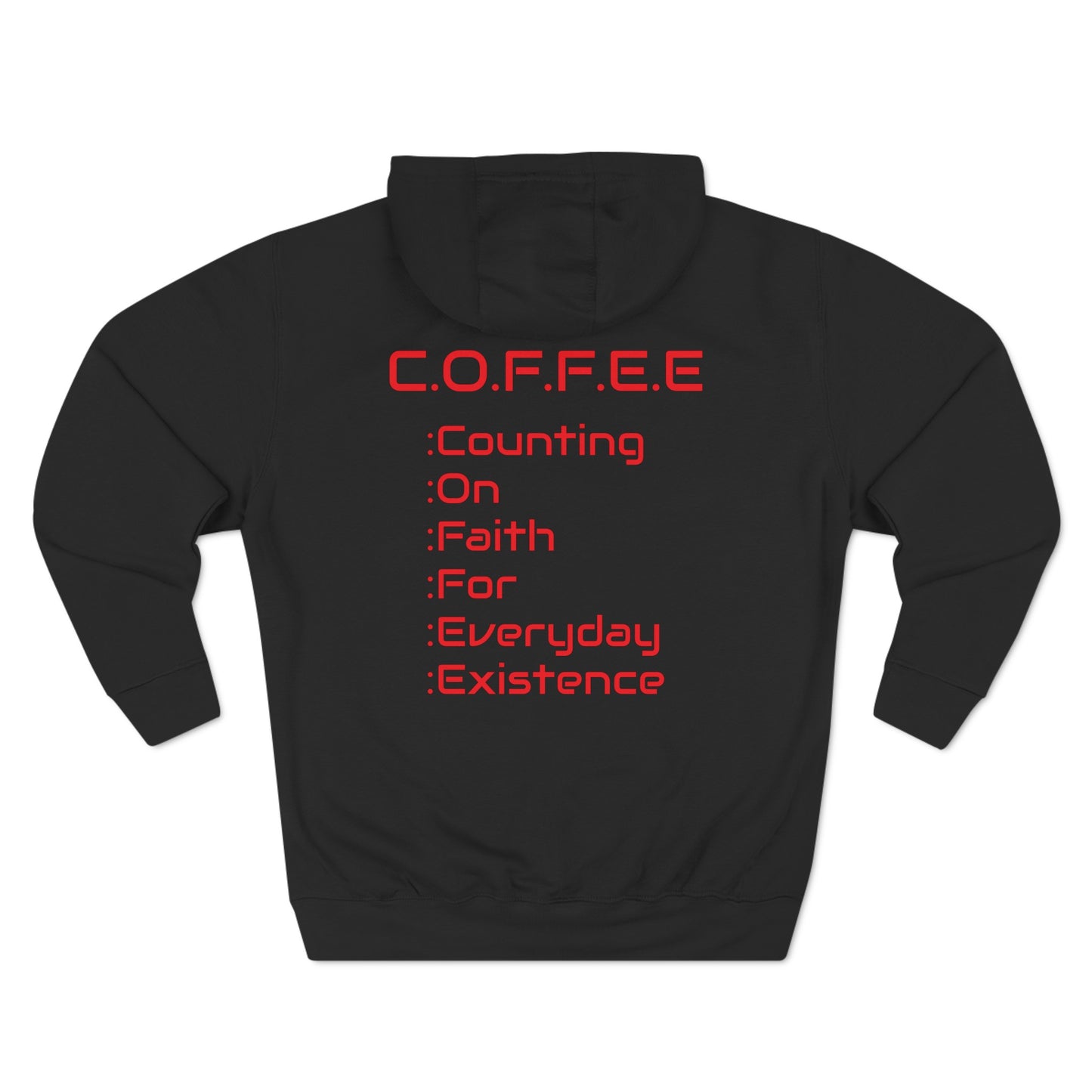 Adult Coffee Christian Red Words Only Hoodie