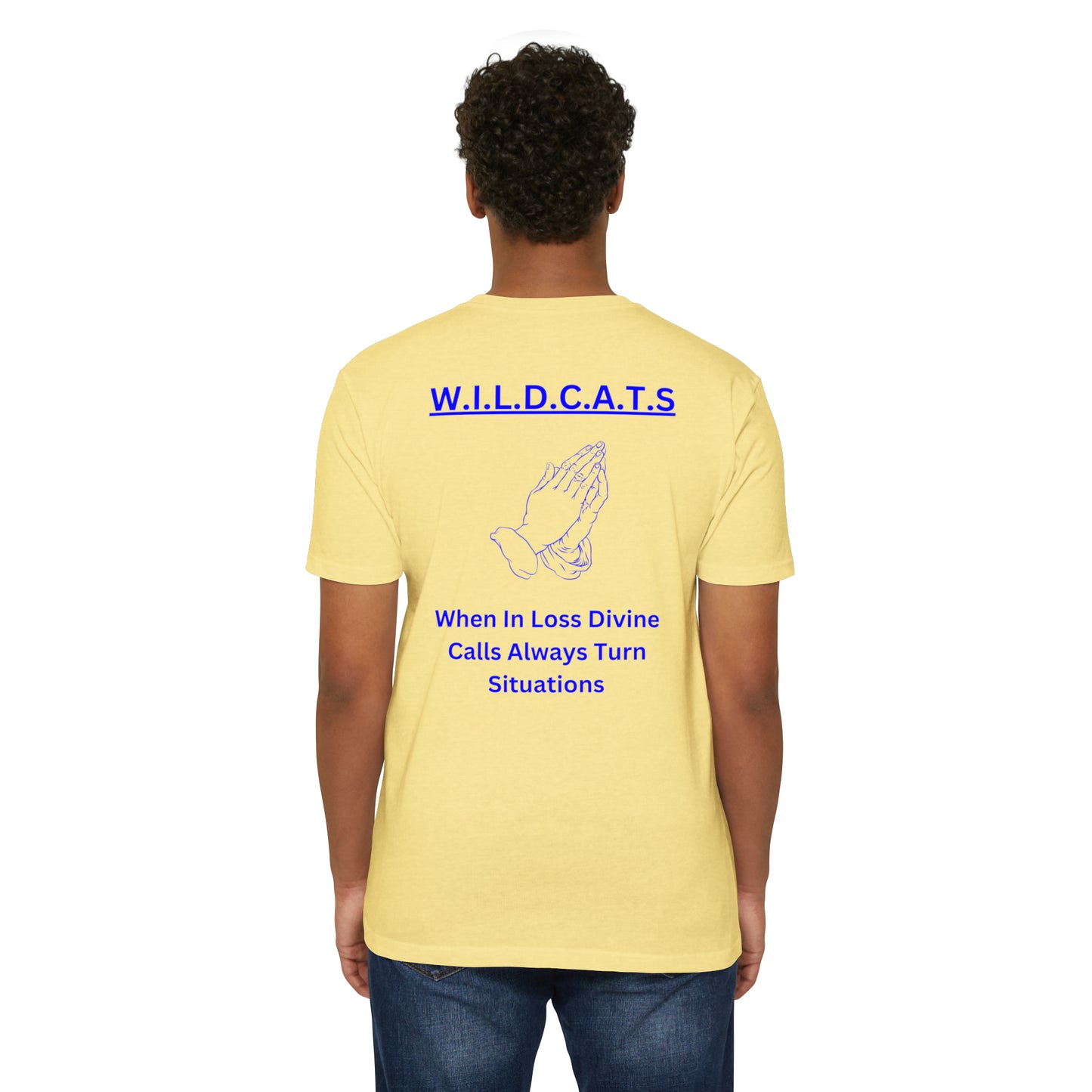 Wildcats Christian Blue Letters & Picture