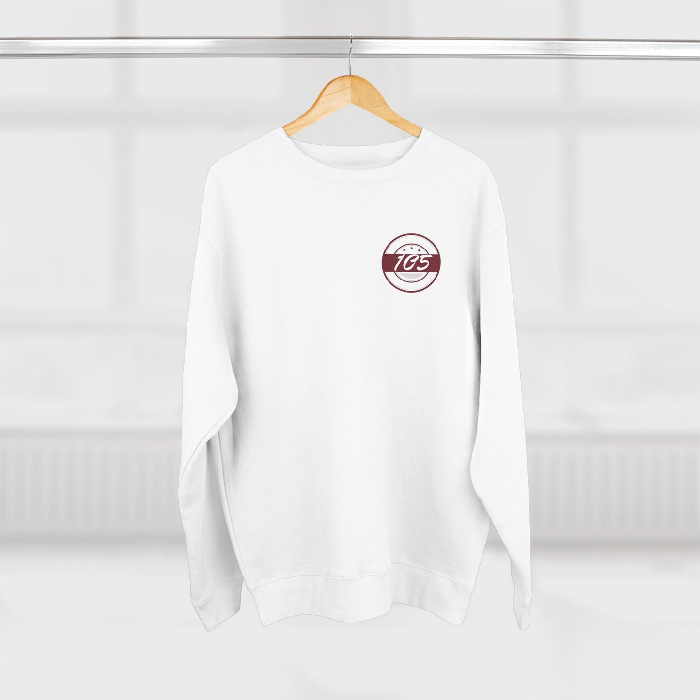 Adult 105 Christian Marron and White Letters Crewneck