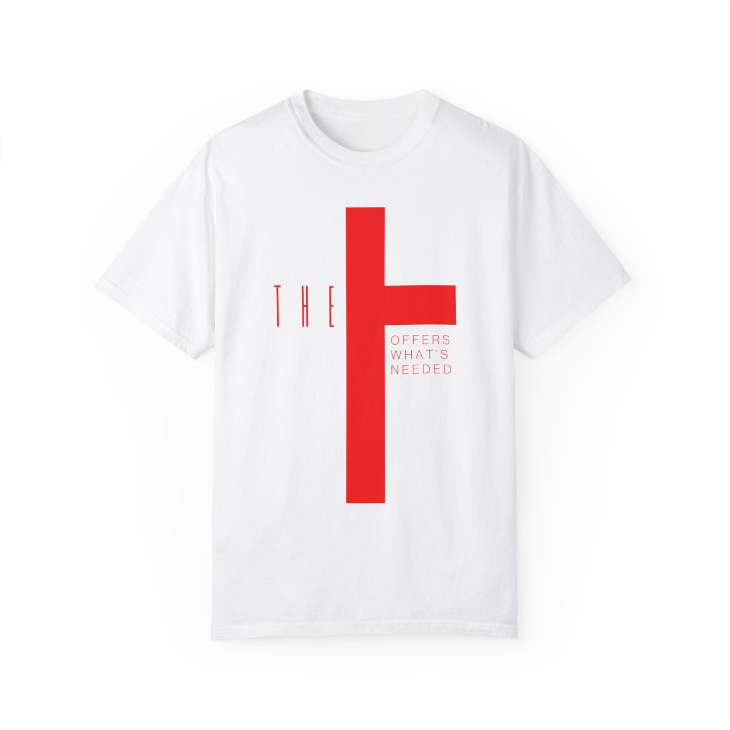 Adult T-Town Christian Red Letters & Cross