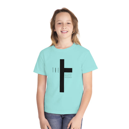 Youth T-Town Christian Black Letters & Cross