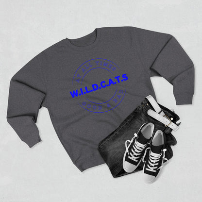 Wildcats Christian Blue Letters & Picture Crewneck