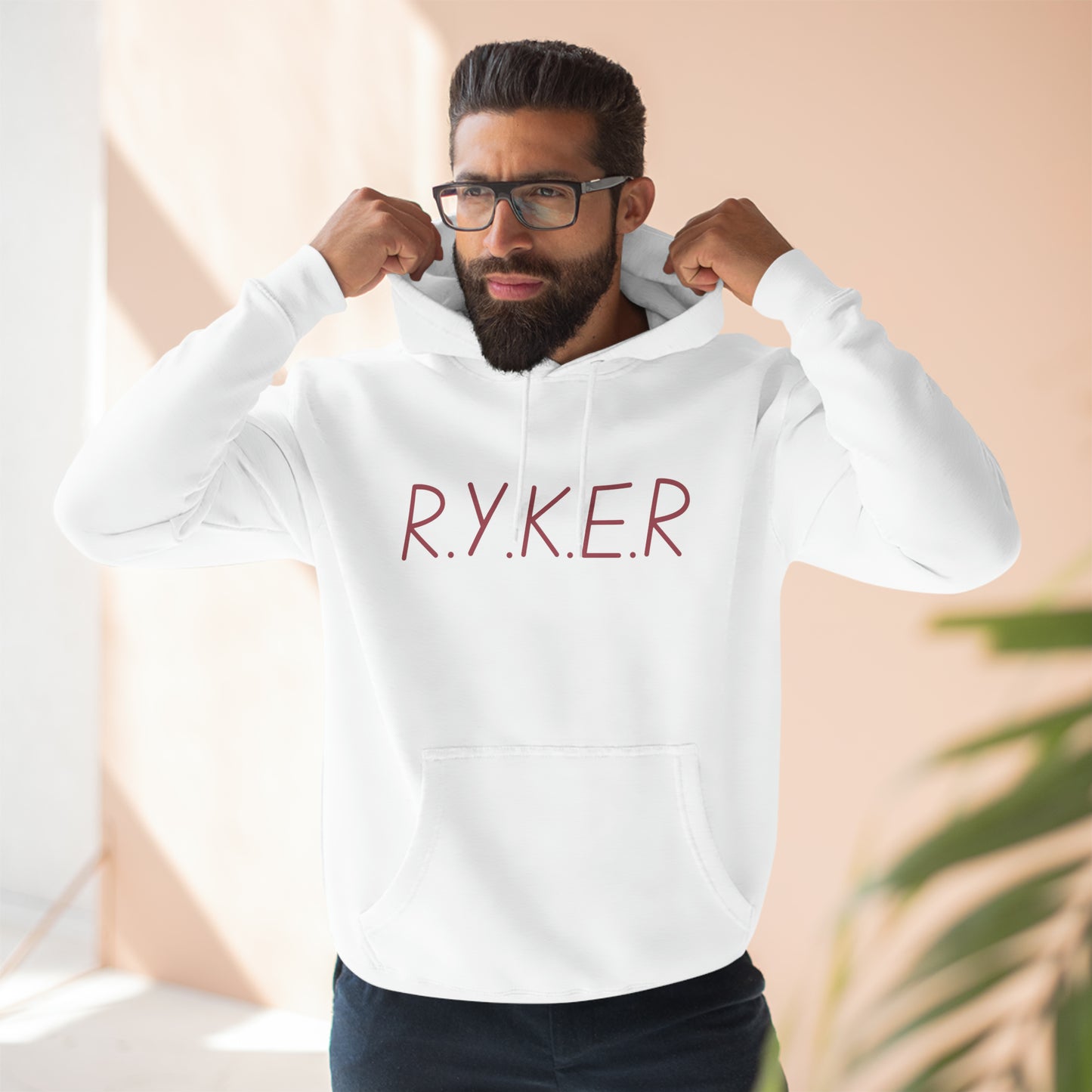 RYKER Christian Marron Letters Hoodie