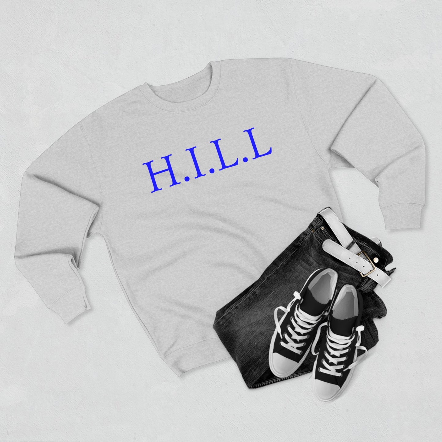 Hill Christian Blue Words Crewneck