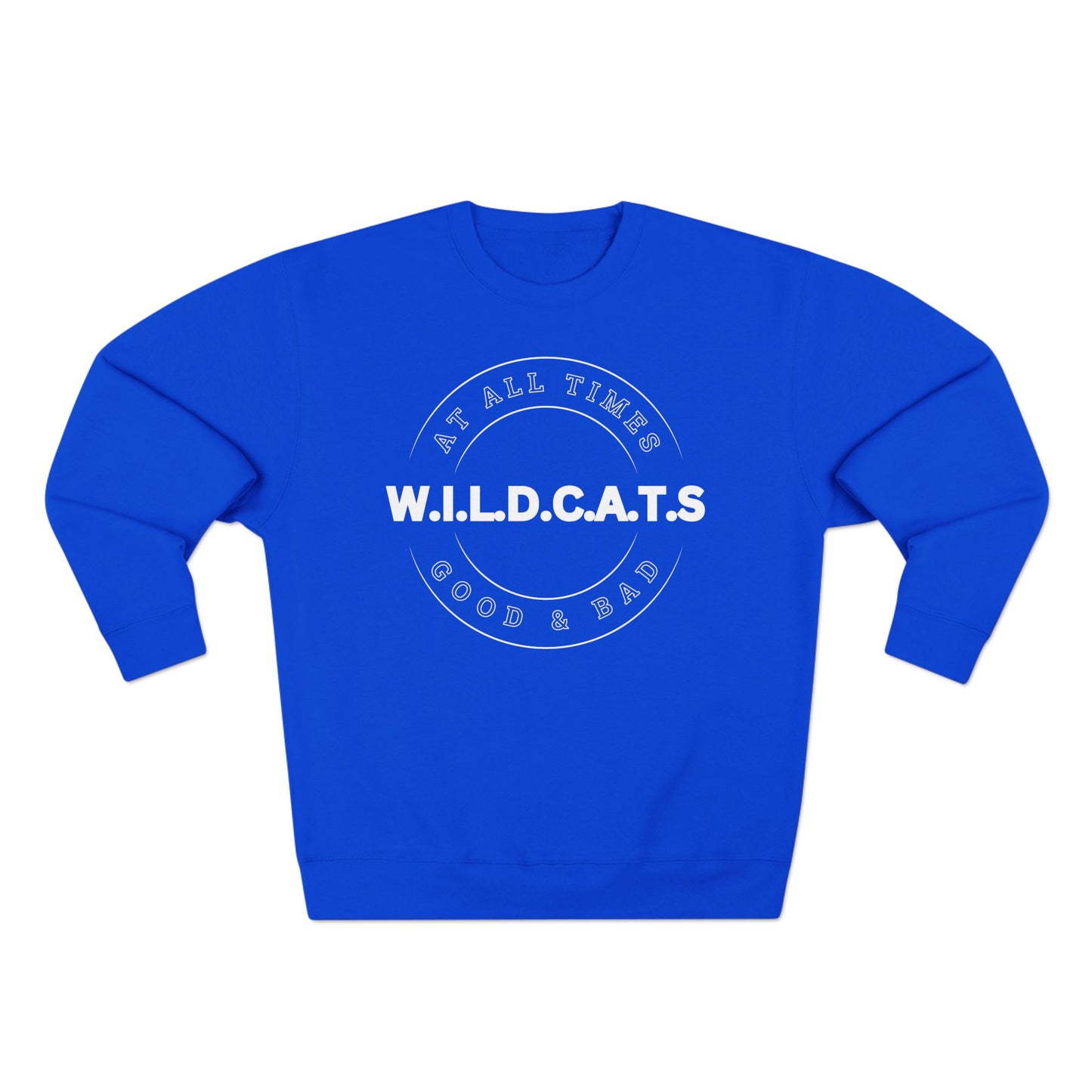 Wildcats Christian White Letters & Picture Crewneck