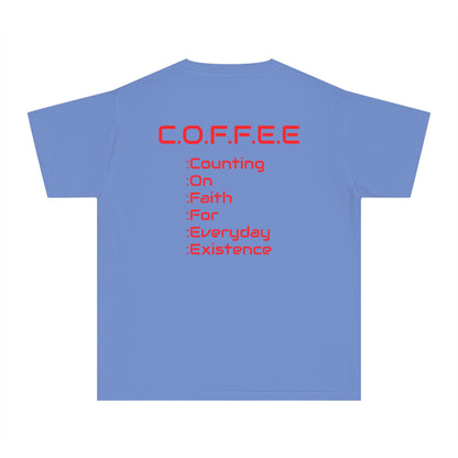 Youth Adult Coffee Christian Red Words Only