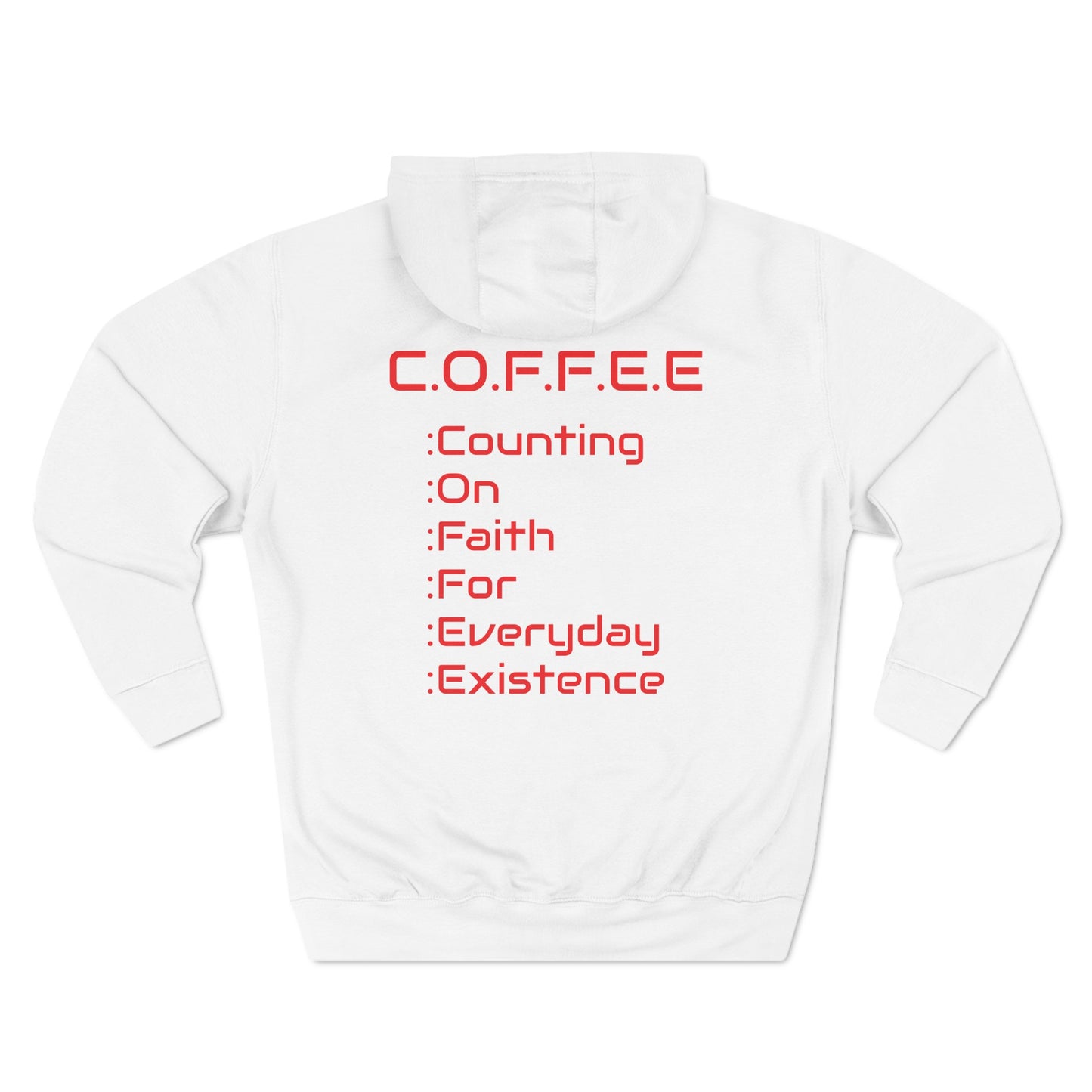 Adult Coffee Christian Red Words Only Hoodie