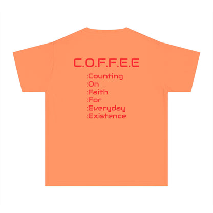 Youth Adult Coffee Christian Red Words Only