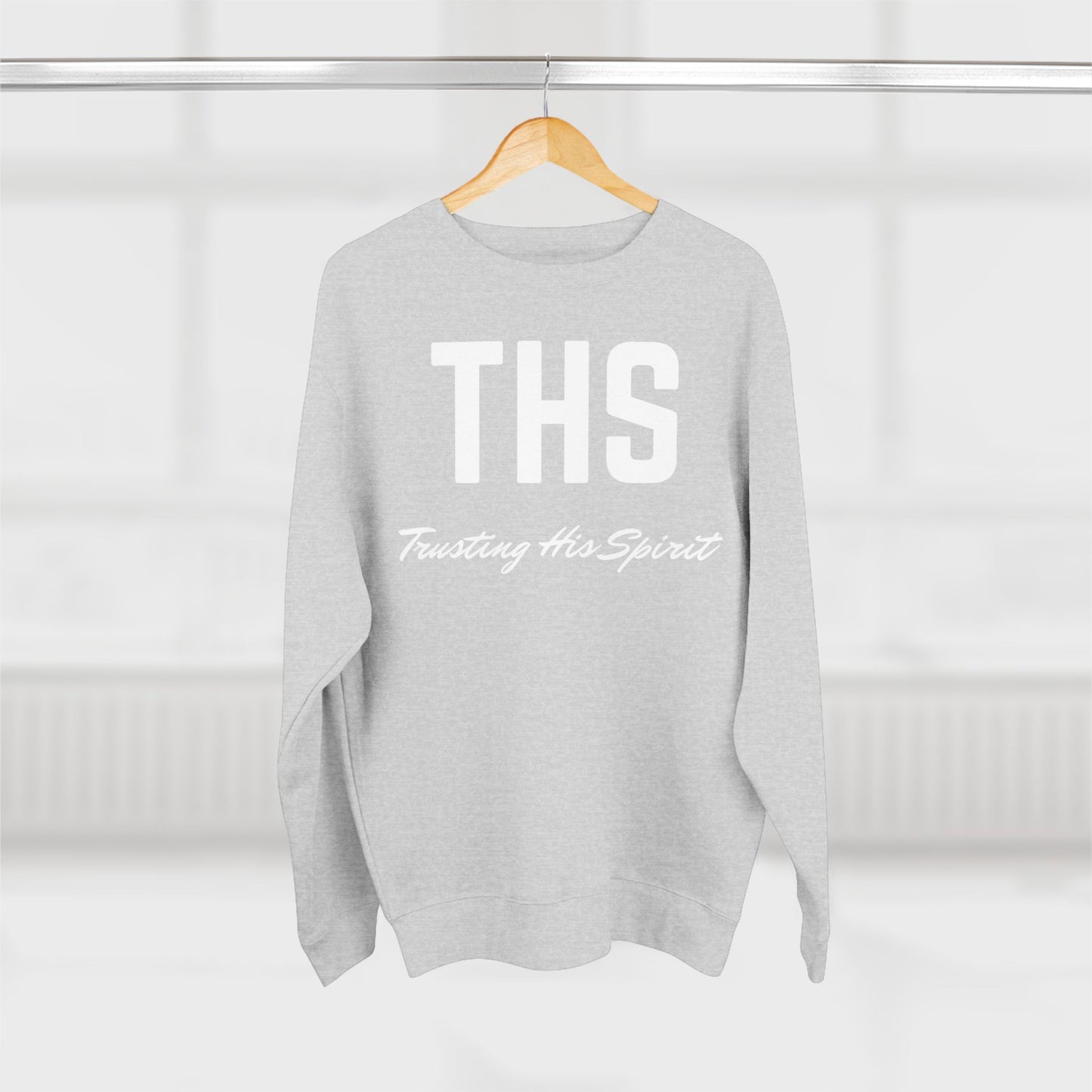 Adult THS Christian White Letters Crewneck