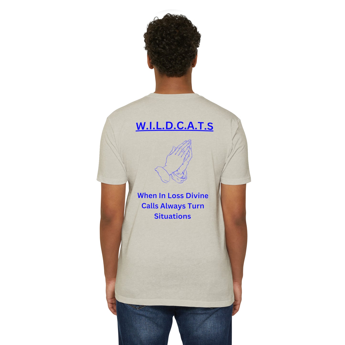 Wildcats Christian Blue Letters & Picture