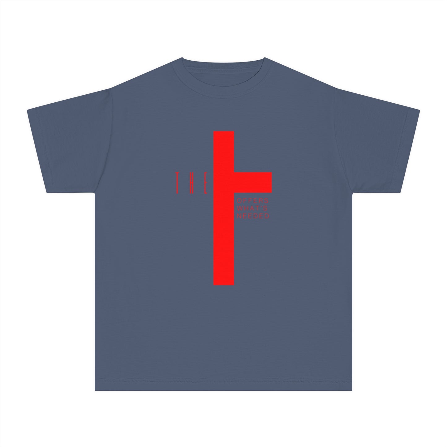 Youth T-Town Christian Red Letters & Cross