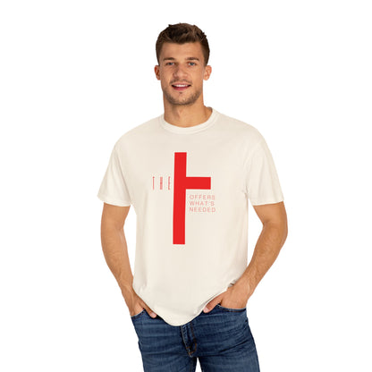 Adult T-Town Christian Red Letters & Cross