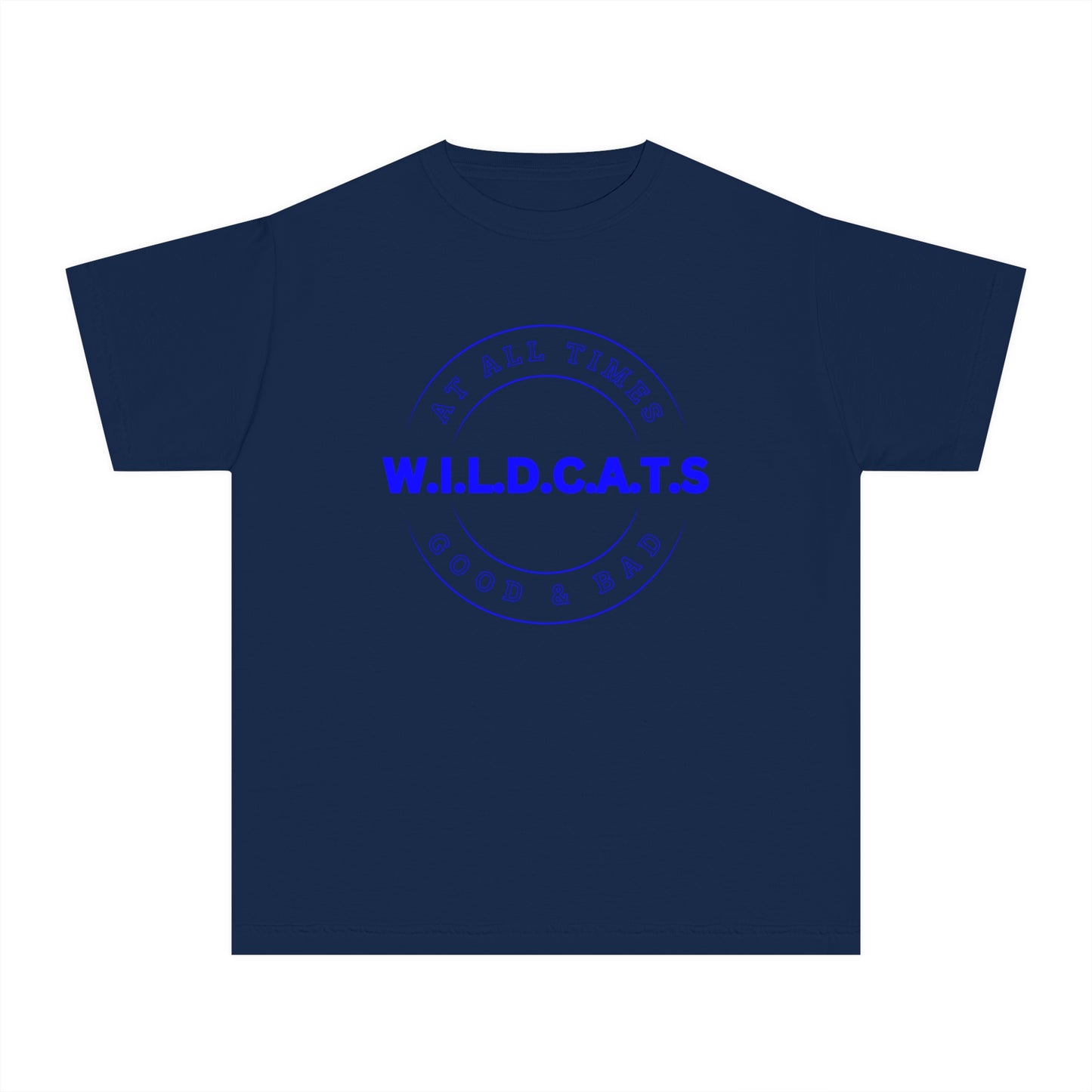 Youth Wildcats Christian Blue Letters & Picture