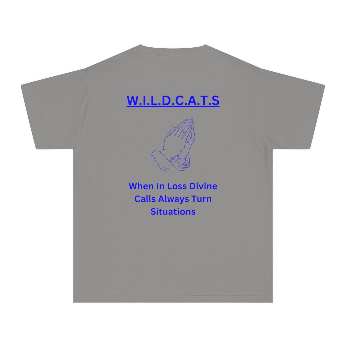 Youth Wildcats Christian Blue Letters & Picture