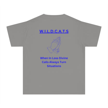 Youth Wildcats Christian Blue Letters & Picture