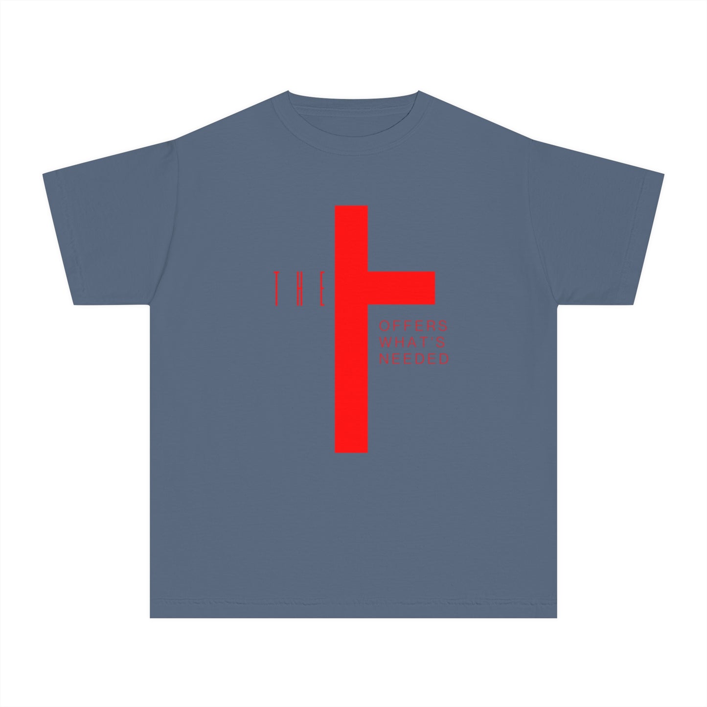 Youth T-Town Christian Red Letters & Cross