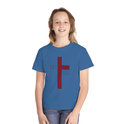 Youth Adult T-Town Christian Marron Letters & Cross