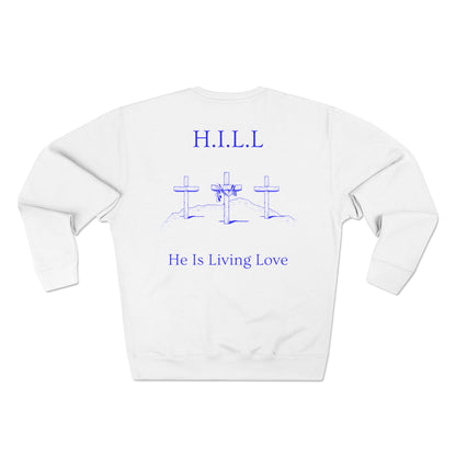 Hill Christian Blue Words Crewneck