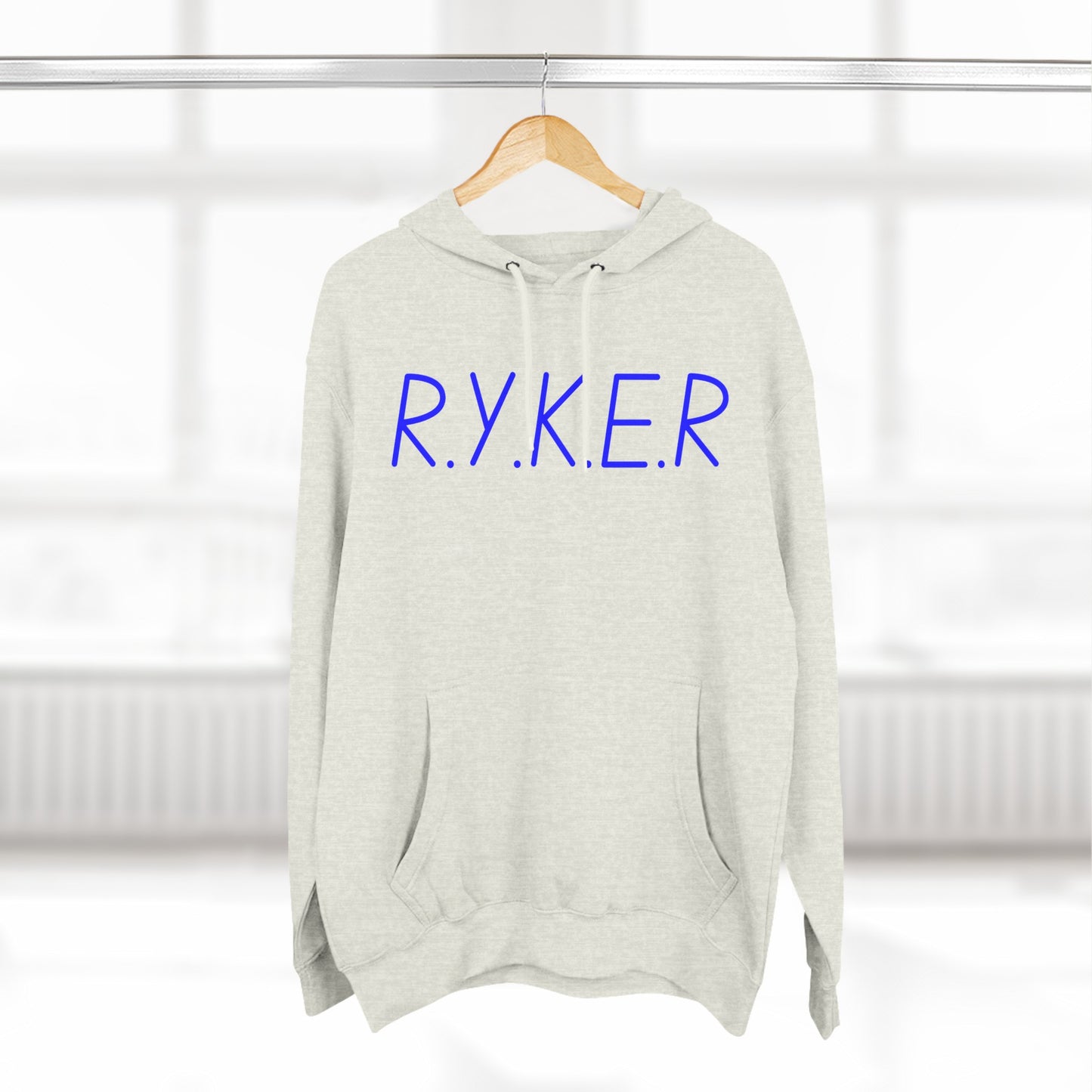 RYKER Christian Blue Letters Blended Hoodie