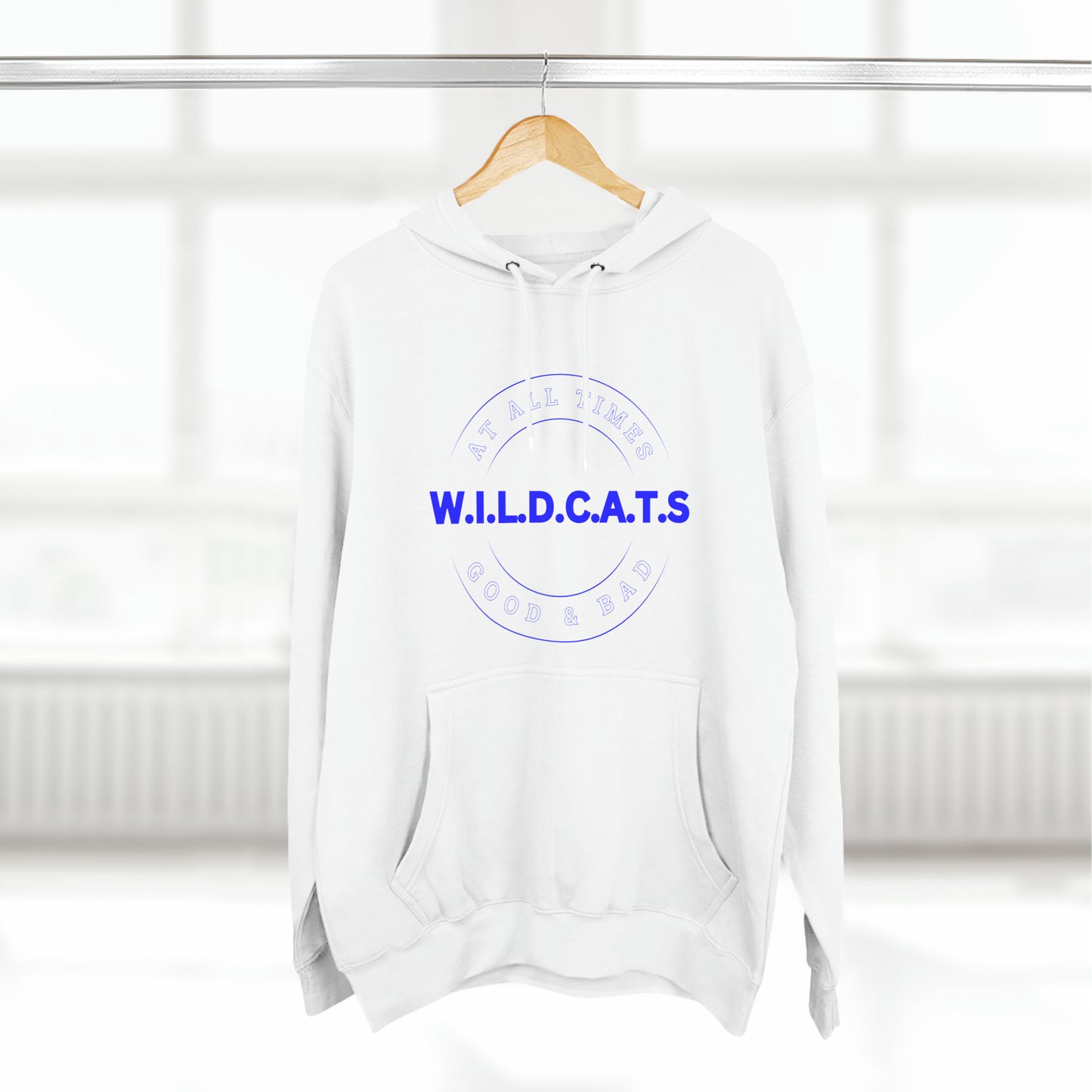 Wildcats Christian Blue Letters & Picture Hoodie