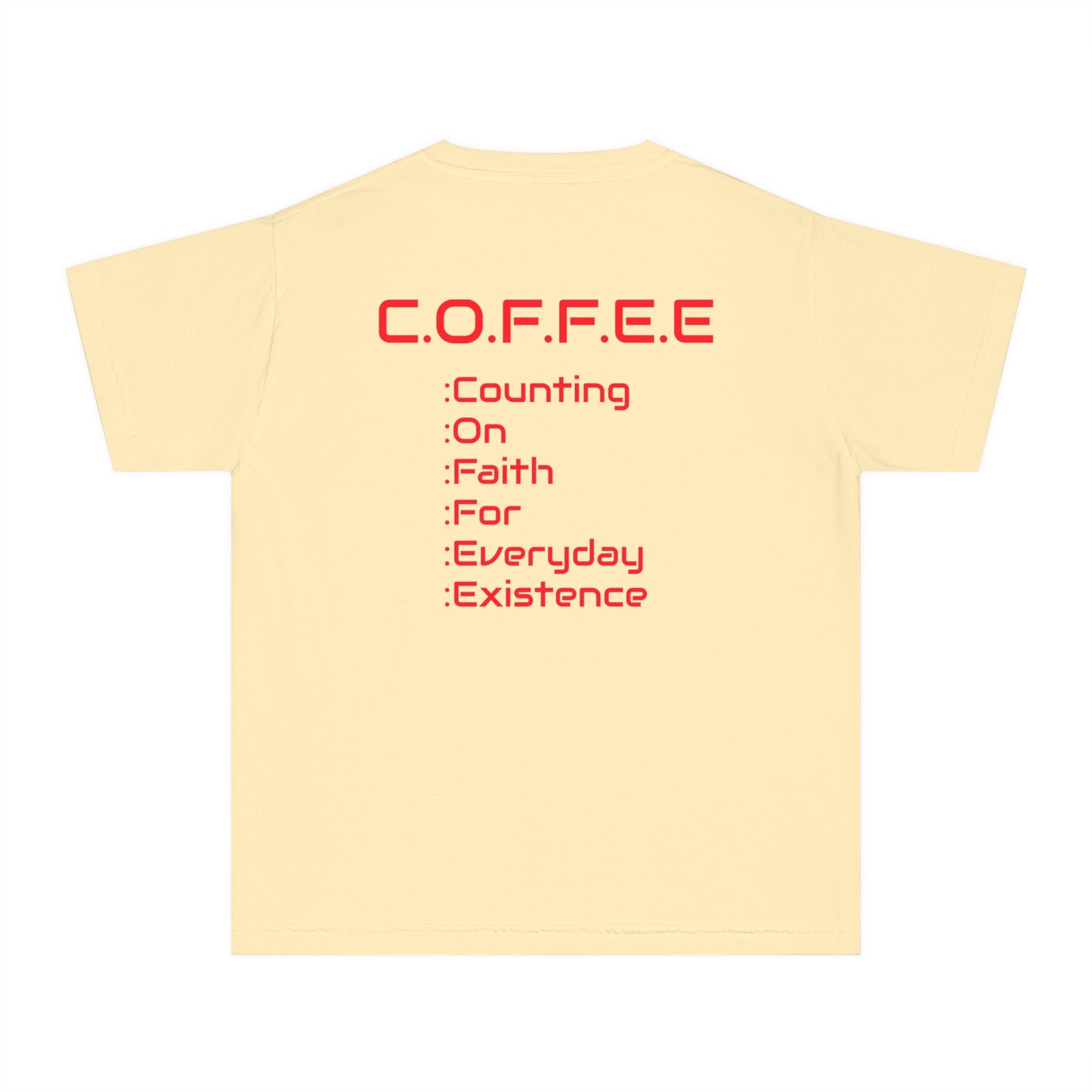 Youth Adult Coffee Christian Red Words Only