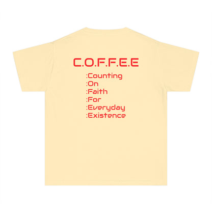 Youth Adult Coffee Christian Red Words Only