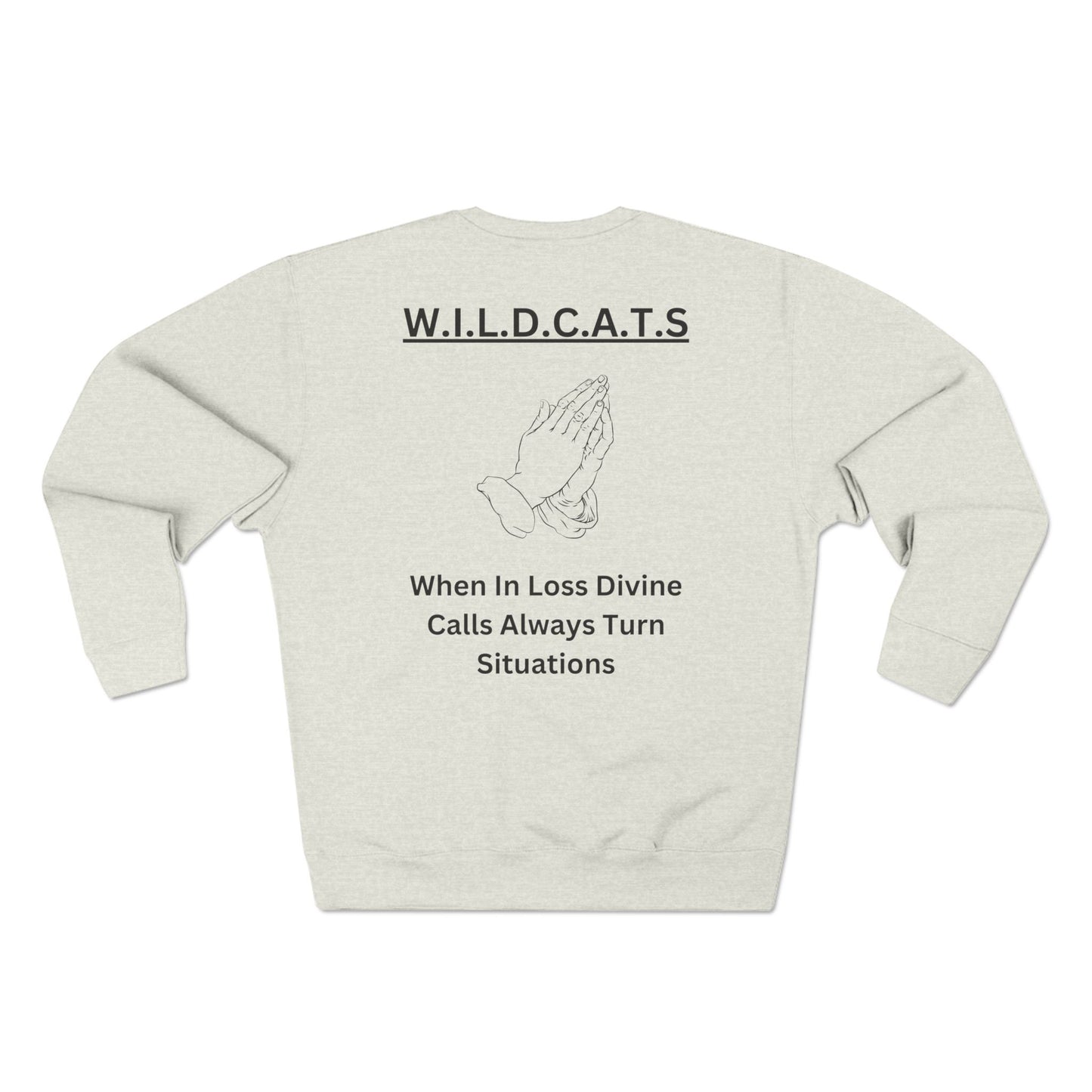 Wildcats Christian Black Letters & Picture Crewneck