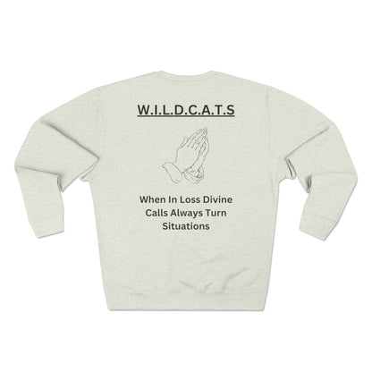 Wildcats Christian Black Letters & Picture Crewneck