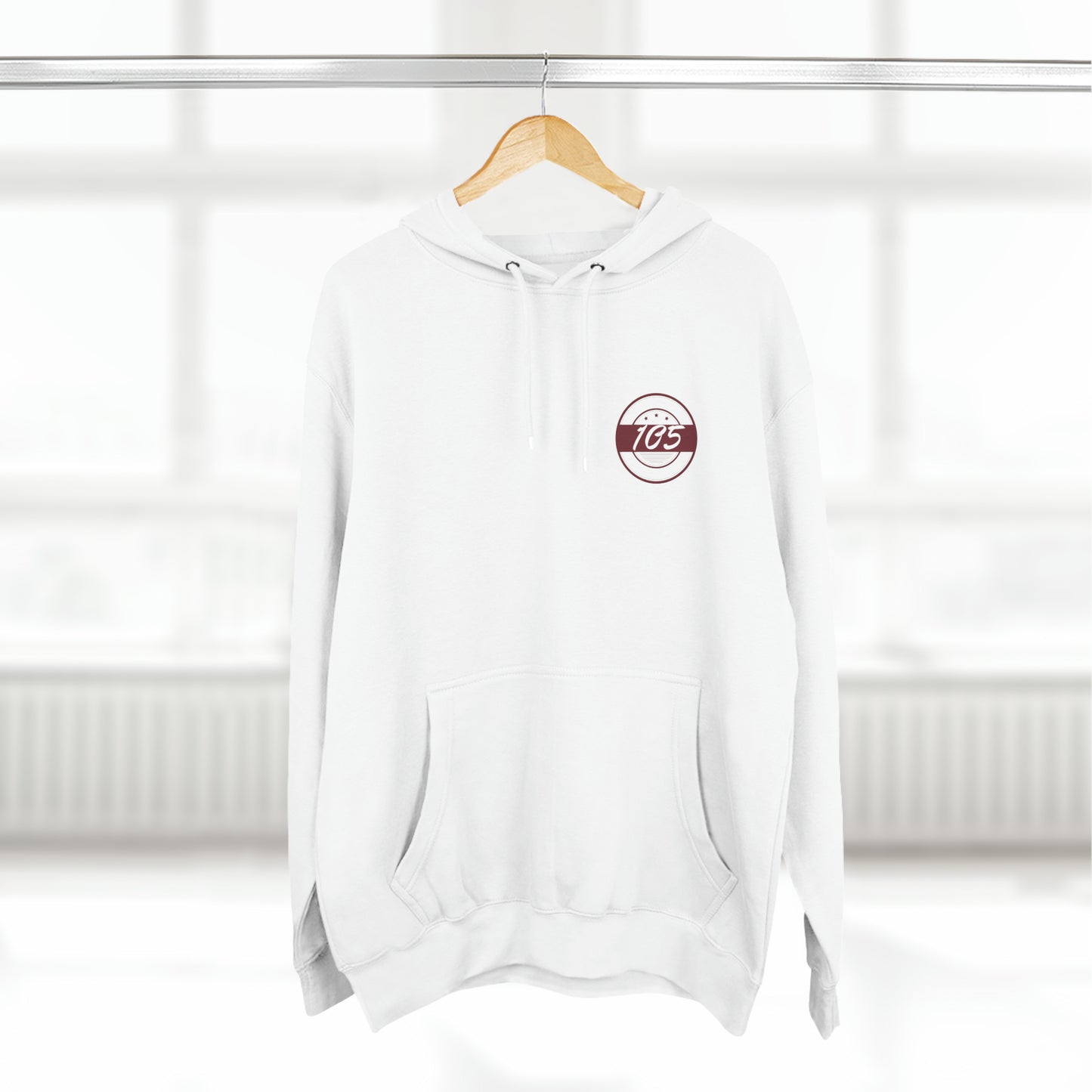 Adult 105 Christian Marron and White Letters Hoodie