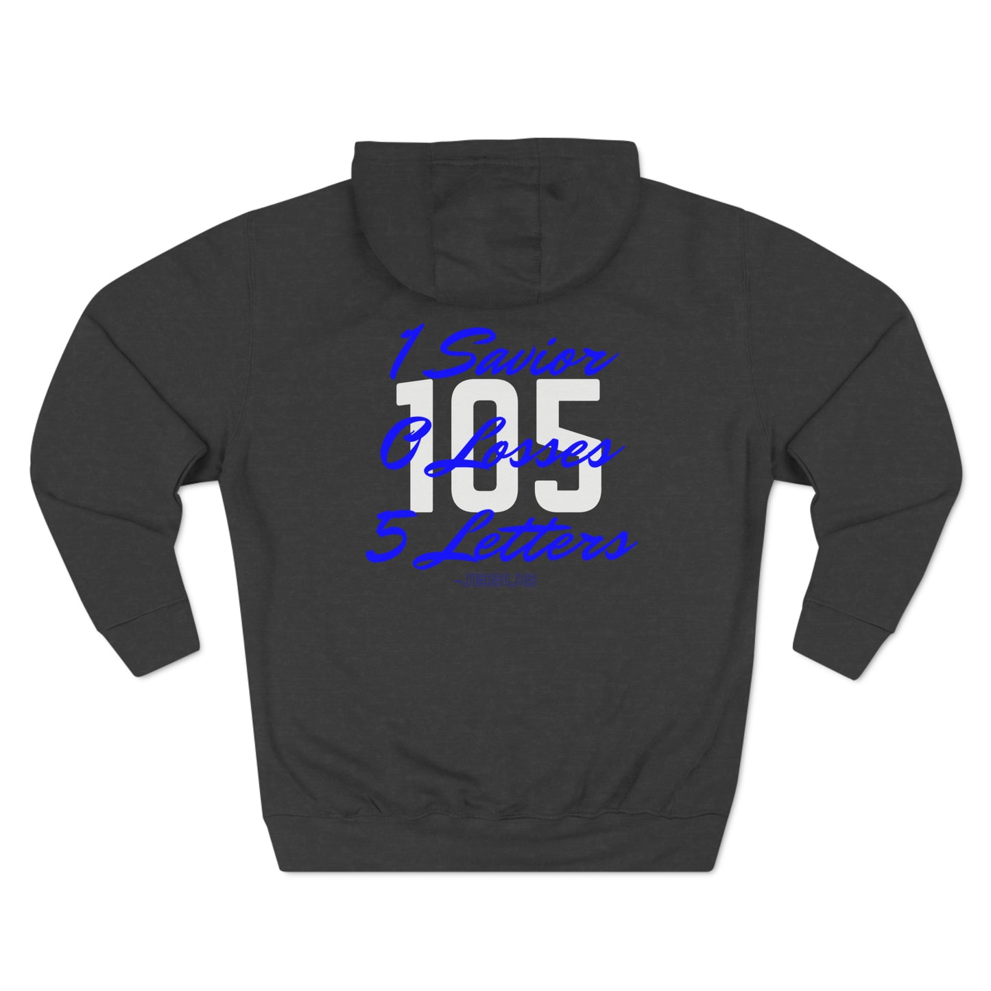 Adult 105 Christian Blue and White Letters Hoodie