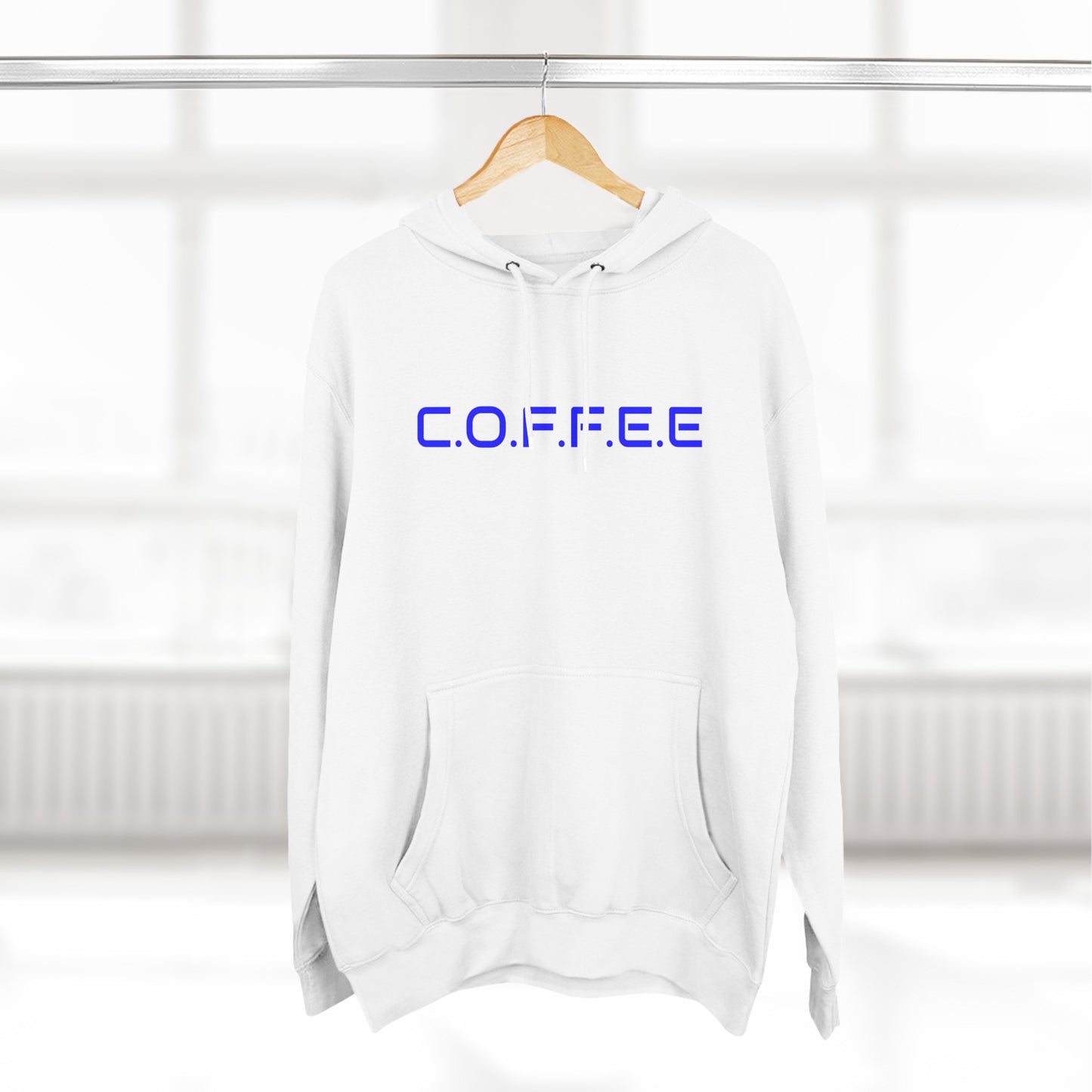 Adult Coffee Christian Blue Words Only Hoodie