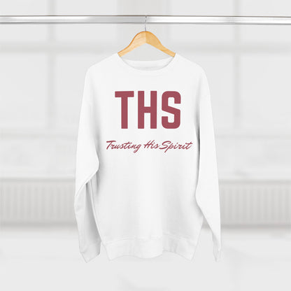 Adult THS Christian Marron Letters Crewneck